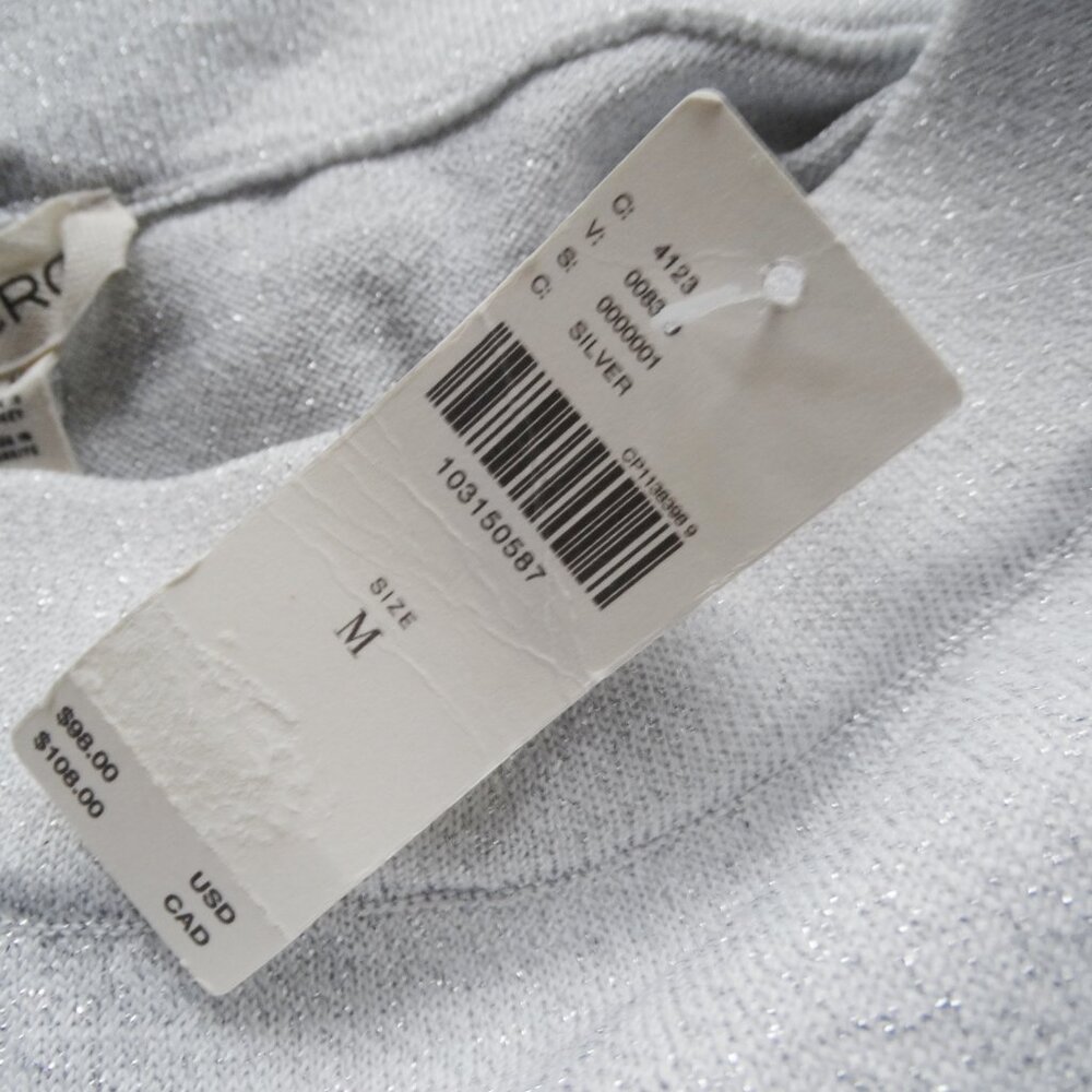 NEW PILCRO Anthropologie Silver Wide-Leg Knit Sweater Pull On Pants MEDIUM, $98 - Picture 6 of 10